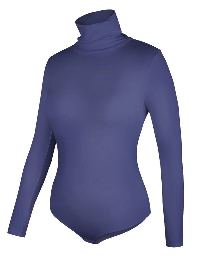 Women Long Sleeve High Collar Bodysuit – Tummy Control Shapewear