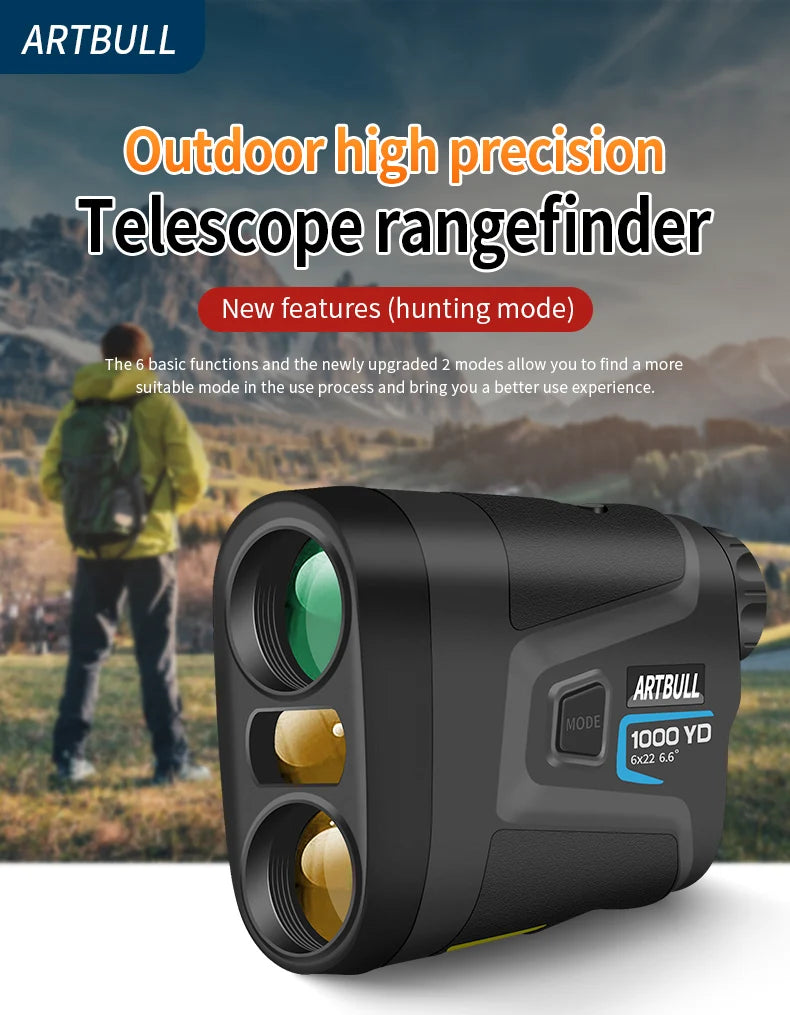 6X Laser Rangefinder 1000m With Slope Compensation Flag Lock And Speed Mode