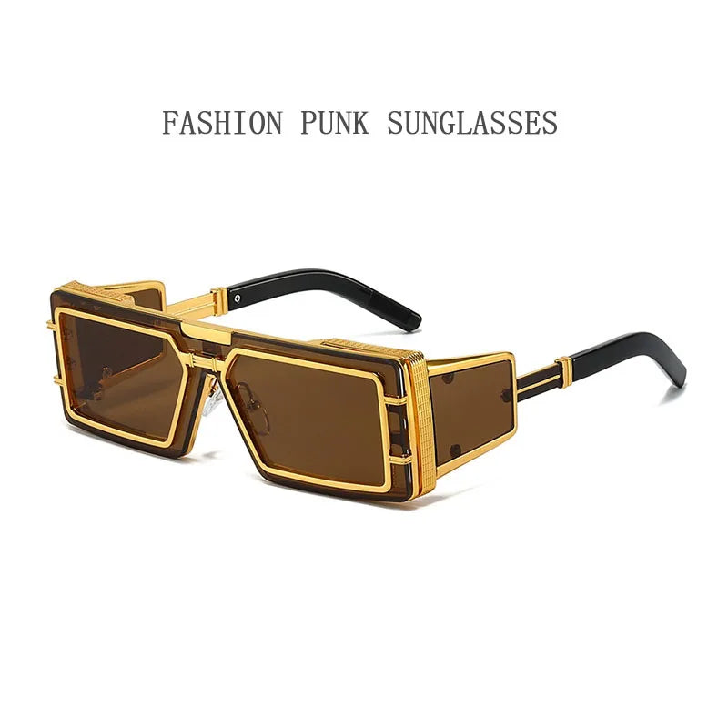 Square Punk Steampunk Sunglasses With UV400 Protection