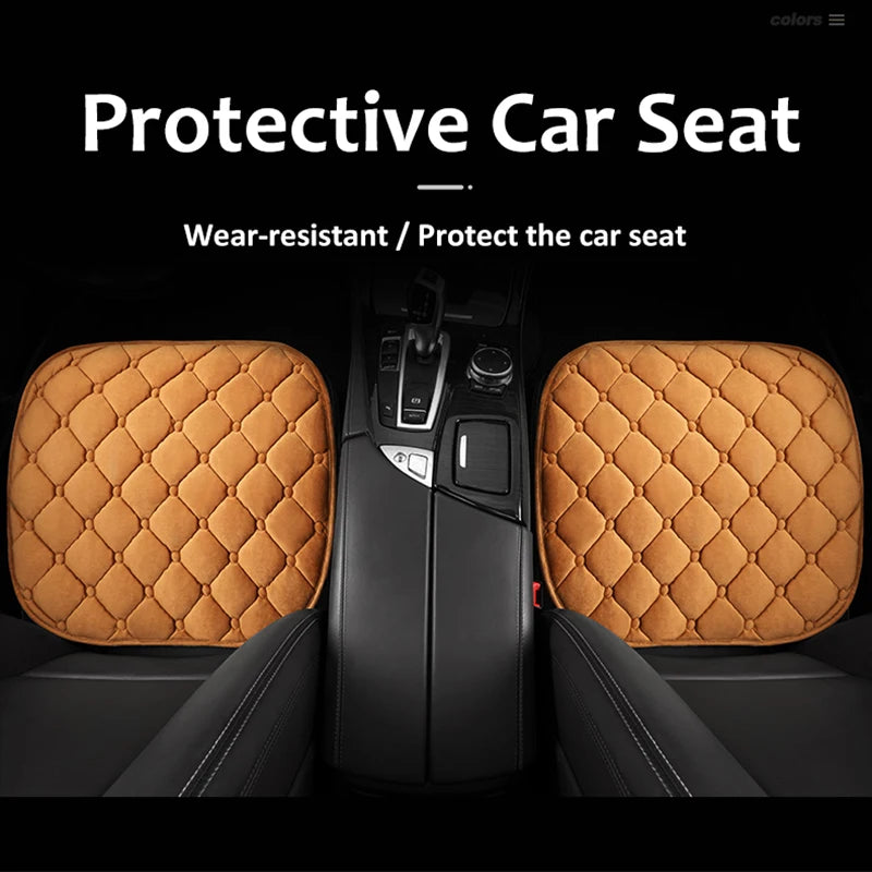 Plush Winter Car Seat Cover Warm Flocking Cloth Seat Cushion