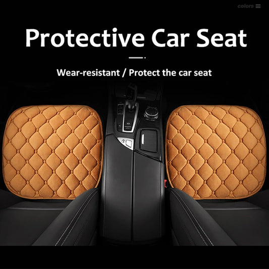 Plush Winter Car Seat Cover Warm Flocking Cloth Seat Cushion