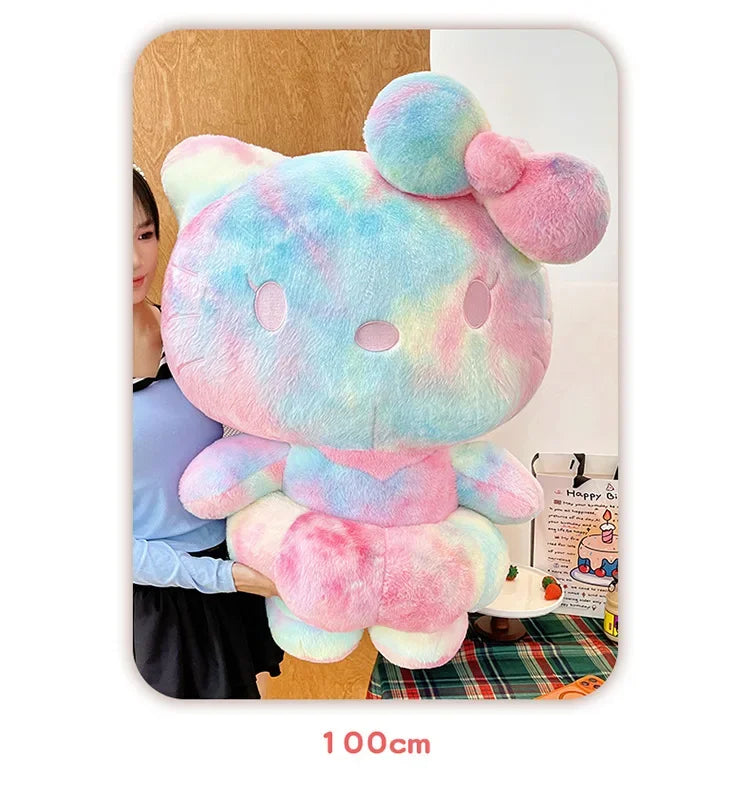 Sanrio Style Tie Dye Plush Doll Pillow Soft Stuffed Toy