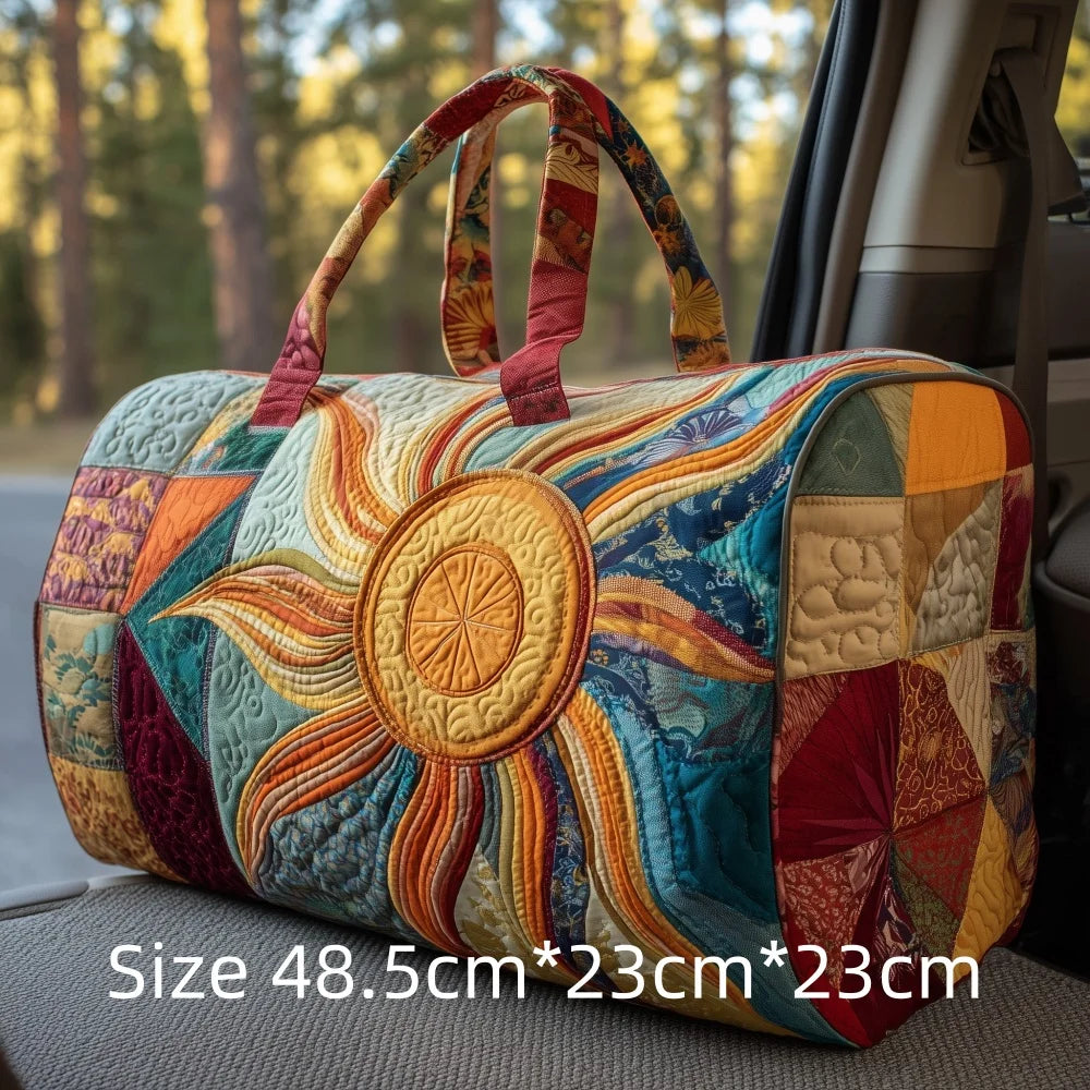 Hot Sale 3D Quilted Bag for Women Colorful Sun Pattern Travel Tote Bag Desert Cactus Forest Print Weekender Overnight Beach Bag