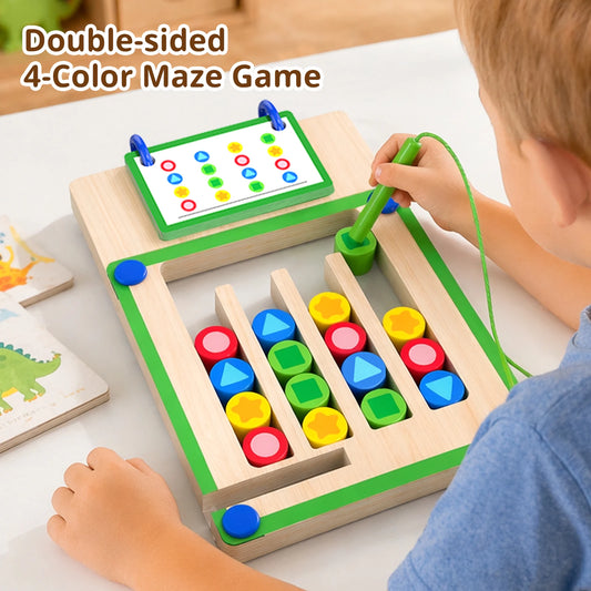Wooden Magnetic Double Sided Colour Matching Logic Puzzle Game