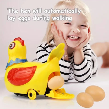 Kids Electric Hen Laying Eggs Walking Toy Music Interactive Educational Toys for Boys Girls Birthday Christmas Gift