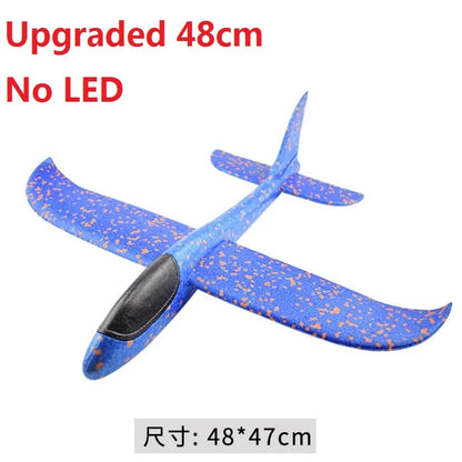 48cm LED DIY Kids Toys Hand Throw Flying Glider Planes Foam Aeroplane Model Party Bag Fillers Flying Glider Plane Toys Kids Game