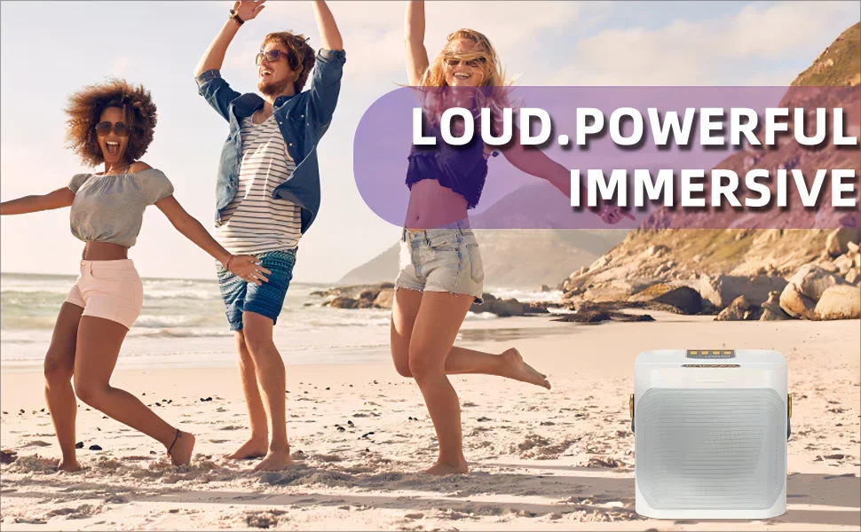 High Power Karaoke Bluetooth Speaker with Dual Microphone Boombox Portable 360 Stereo Surround Waterproof Wireless Subwoofer