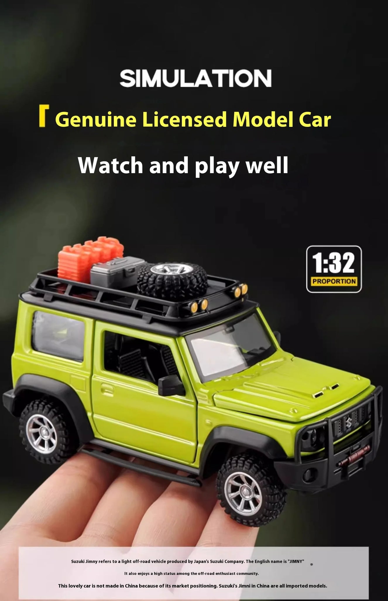 CCA 1:32 Suzuki Jimny Assembly Edition Alloy Diecast Model Assemble Car Toy Ornaments Decorative Trendy Ornament