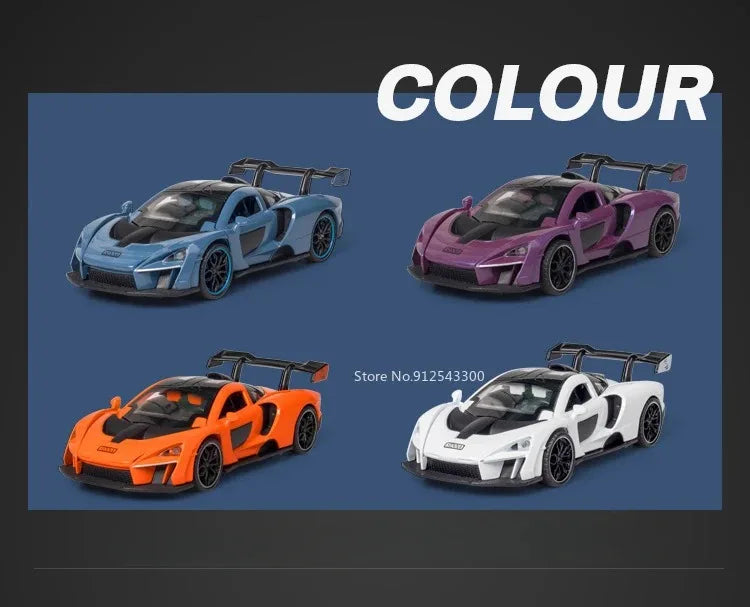 1:32 720S Senna Sports Car Model Toy Doors Opened Metal Die-cast Sound Light Miniature Vehicles Models Boys Collection Gifts