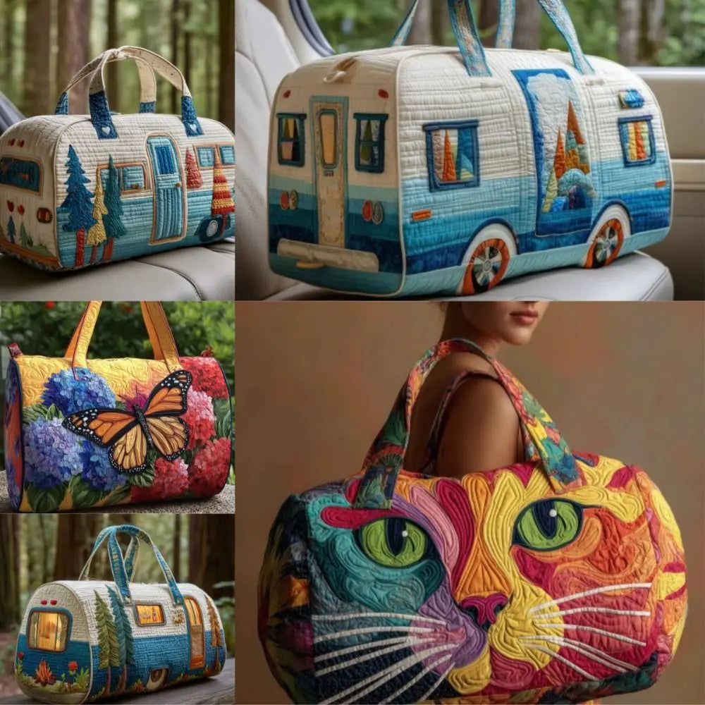 Adjustable Strap 3D Quilted Travel Duffle Bag Large Capacity Gym Tote