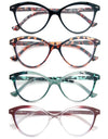 Lady Cat Eye Reading Glasses Women Spring Hinge Lightweight Presbyopia Readers Eyeglasses with Diopter +0.5 to +4.0