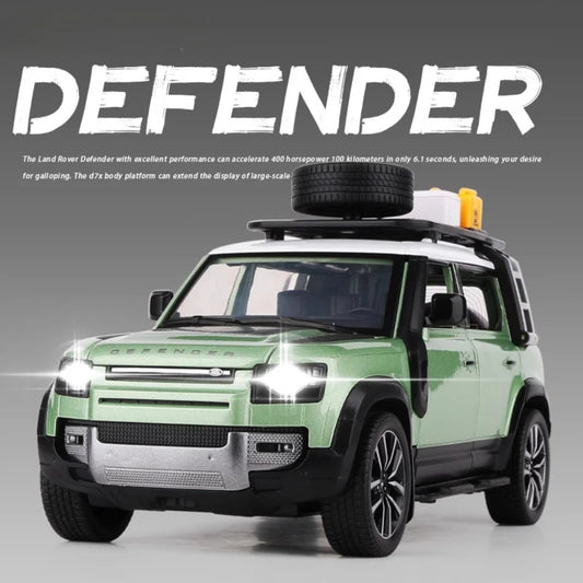 1:24 Land Rover Defender Range Rover Car Model Toy Alloy Diecast Sound Light SUV Off-road Vehicle Ornaments  Gifts