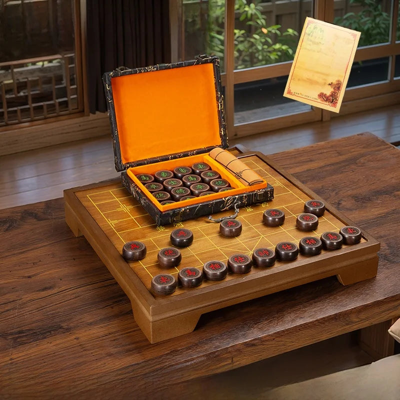 2 in 1 Wooden Chinese Chess & Go Board Game Set