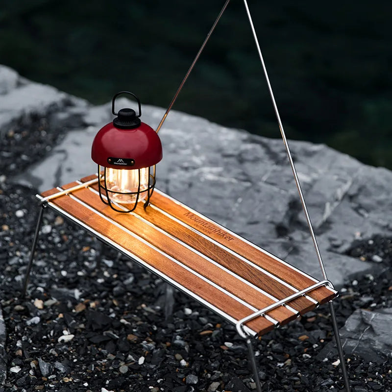Outdoor Camping Rack Beautiful Practical 304 Stainless Steel Sabilli Wood Folding Family Picnic Rack Small A Table
