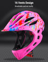 Adjustable Breathable  Bike Helmets  Lightweight Full Face Bicycle Helmet with LED Light 16 Openings for 46-54cm Head