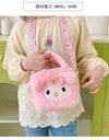Sanrio Cartoon Plush Shoulder Bags Hello Kitty Kuromi Melody Cute Crossbody Bag Anime Children Handbag
