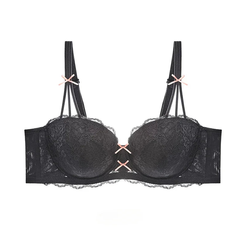 Womens Lace Half Cup Underwire Push Up Bra