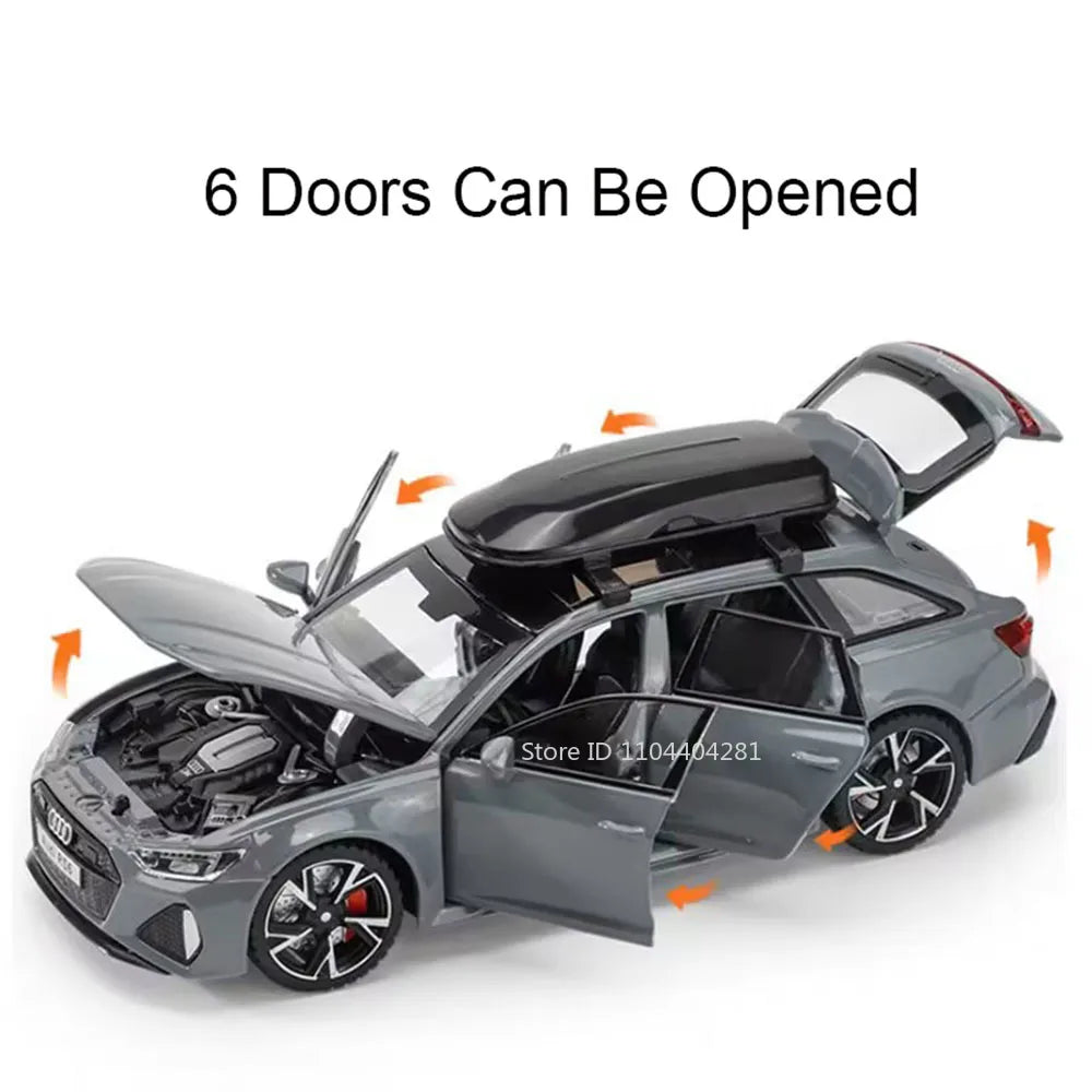 1:32 RS6 RS7 Alloy Miniature Models Diecast Car Toys 6 Doors Opened Sound Light Pull Back Metal Vehices 's Holiday Gifts