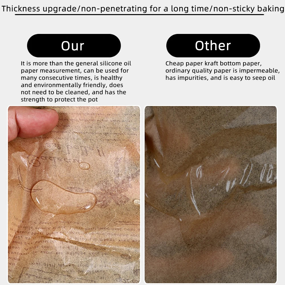 200pc Retro Food Accessories for Baking Kitchen Food Grade Grease Paper Bread Sandwich Burger Fries Wrappers Cookie Baking Paper