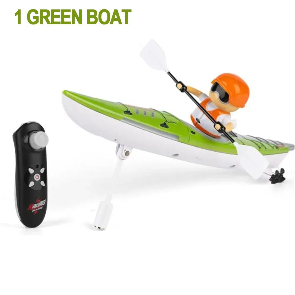 Rc Boat Kayak Racing Ship 2.4G Remote Control Rowing Boat Paddling Water Competition Games Summer Outdoor Toy for Boys Gift