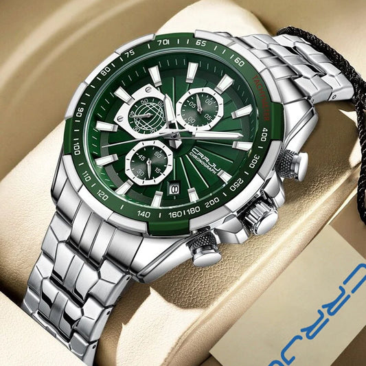 Men's Watches Fashion Business Multifunction Quartz Chronograph with Auto Date and Luminous Hands Relogio Masculino
