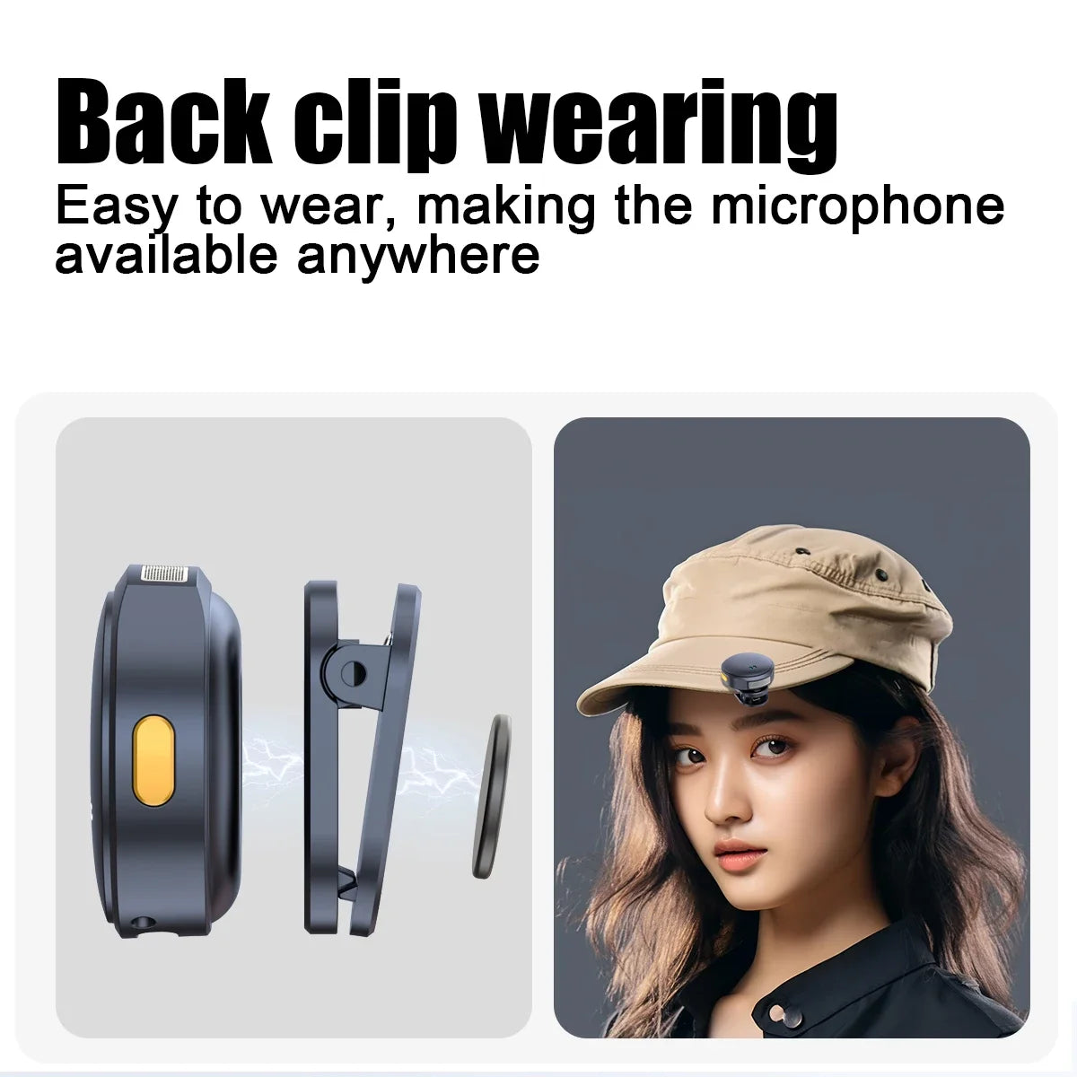 Plug and Play 2.4G Chip Wireless  Suction Button Collar Microphone With Charging Case For Video Recording