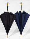 Light Luxury Automatic Umbrella with Crystal Long Handle Thickened Fabric UPF50+ Windproof Rain Gear Sunshade