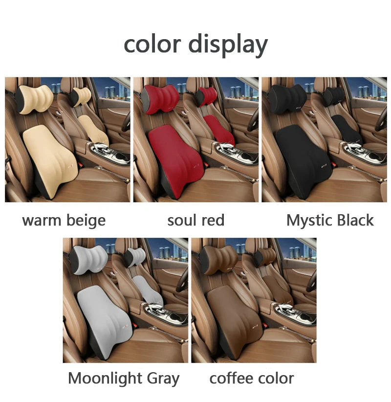 Car Lumbar Support Headrest Neck Pillow Support Universal Soft Neck Pillows Cushion Car Memory Foam Lumbar Pillow Back Support