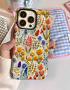 Wildflower Boho Embroidery Effect Flower Case for iPhone 16 15 Pro Max 14 Plus Protective 2 in 1 Double Deck Cover
