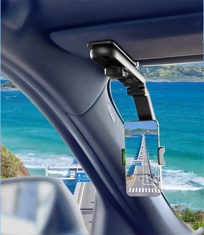 1080° Rotating Sun Visor Car Phone Holder Mount Cell Mobile Car Clip Bracket Stand Support in Car for iPhone Samsung Xiaomi