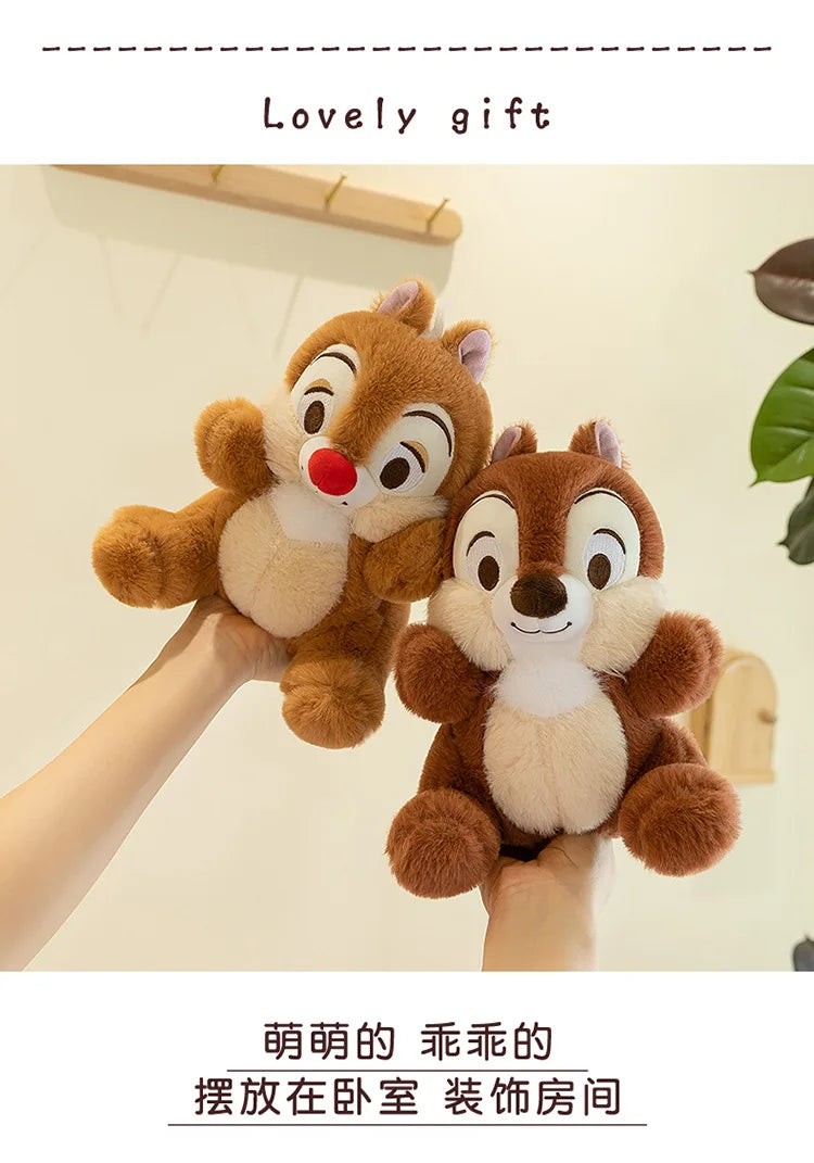 Disney Kawaii Chip 'n' Dale Squirrel Anime Plush Toys 25cm Decorations Stuffed Plush Dolls Lovely Birthday Gift for Friends