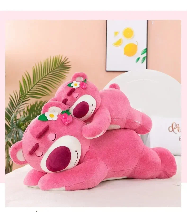 Disney Toy Story Lotso Cute Bear Strawberry Sofa Plush Pillow Stuffed Toys  Girls Friends Festivals Birthday Gift