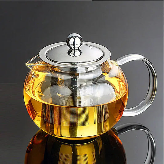 High Quality Heat Resistant Glass Tea Pot with Infuser 900ml Flower Tea Coffee Teapot