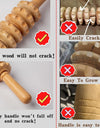 Wood Roller for Stomach Cellulite, Wooden Therapy Massage Tools for Body Shaping,Wood Rolling Massage Stick for Back Pain Relief