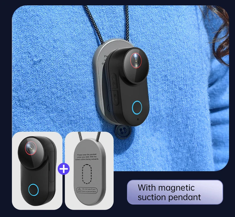 4K WiFi Thumb Action Camera 6-Axis EIS Waterproof Mini Body Cam with Charging Dock