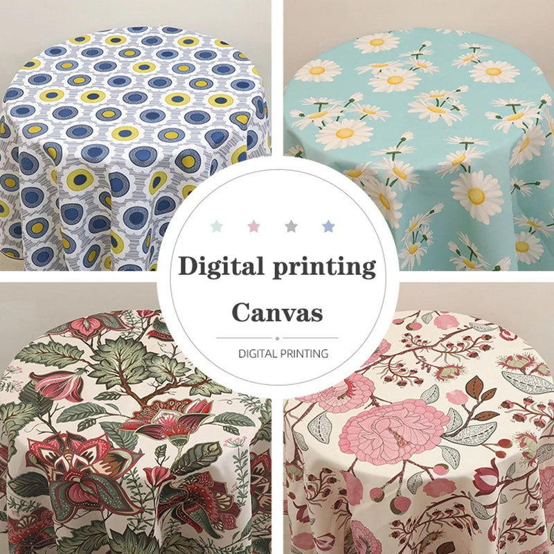 1M/2M/3M 30colors plant floral print canvas fabric for Home textile DIY sewing tent tablecloth, luggage bags Cloth by the meter