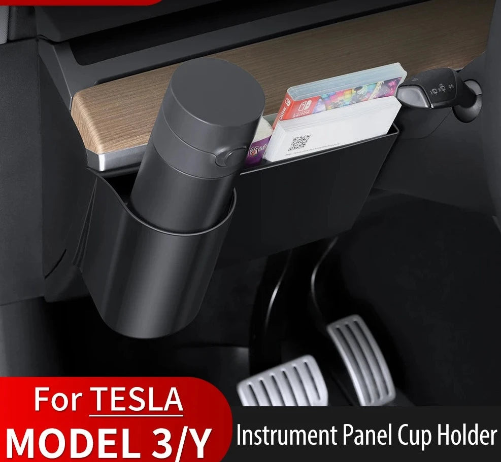 Storage Box For Tesla Model 3/Y Instrument Panel Water Cup Holder ABS Material Car Accessory Storage Box Model Y/3 Accessory