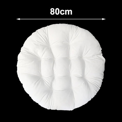 Outdoor Seat Cushion 80 CM  Chair Pads Round Solid White Color Patio Seat Cushion for Rattan Chairs Hanging Basket Chair Wicker Chair C