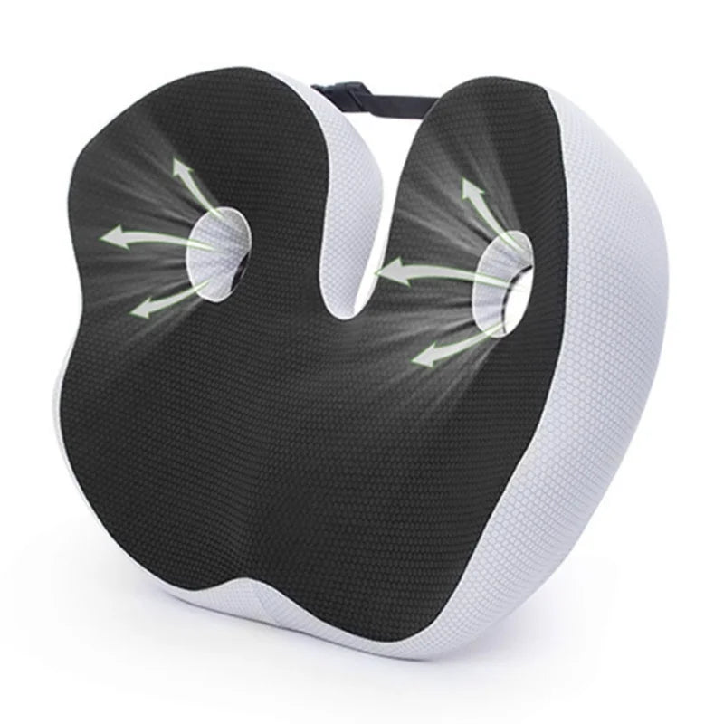 Portable Memory Foam Seat Cushion U-Shaped Office Car Airplane Pillow Back Support Pain Relief Pillow Ergonomic Body Support