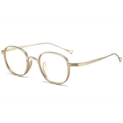 Fashion Personality Luxury Eyewear Titanium Alloy Retro Round Optical Prescription Eyeglasses Frames for Men and Women