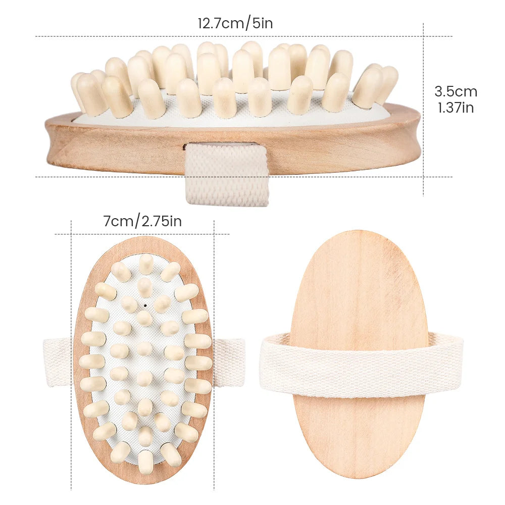 Body Anti Cellulite Brush Soothing Wooden Essential Oil Spa Air Cushion Massage Hair Comb Scalp Massage Brush Dead Skin Remover