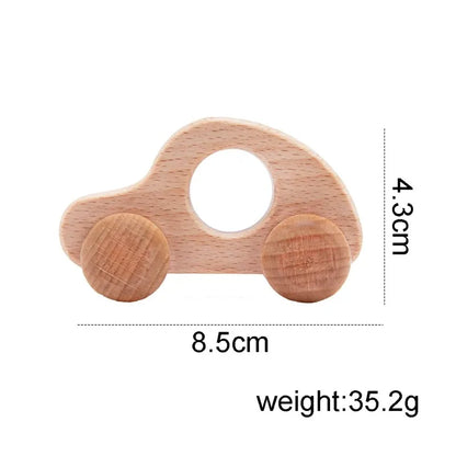 Baby Wooden Car Wooden Child Block For Babies BPA Free Organic Beech Animal Shape Baby Toy  Car Montessori Toys  Handmade Crafts