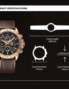 Leather Strap Luxury Chronograph Military Quartz Wristwatch Fashion Casual Waterproof Clock