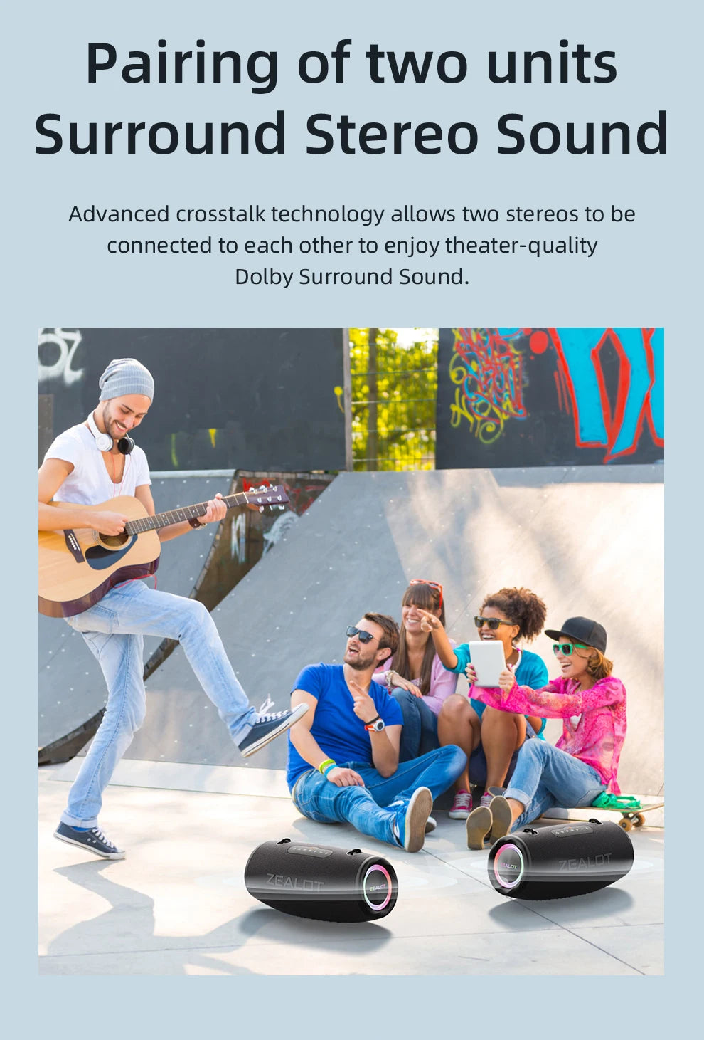 Outdoor Portable Wireless Bluetooth Speaker 80W High Volume Subwoofer Sound Performace IPX6 Waterproof Camping