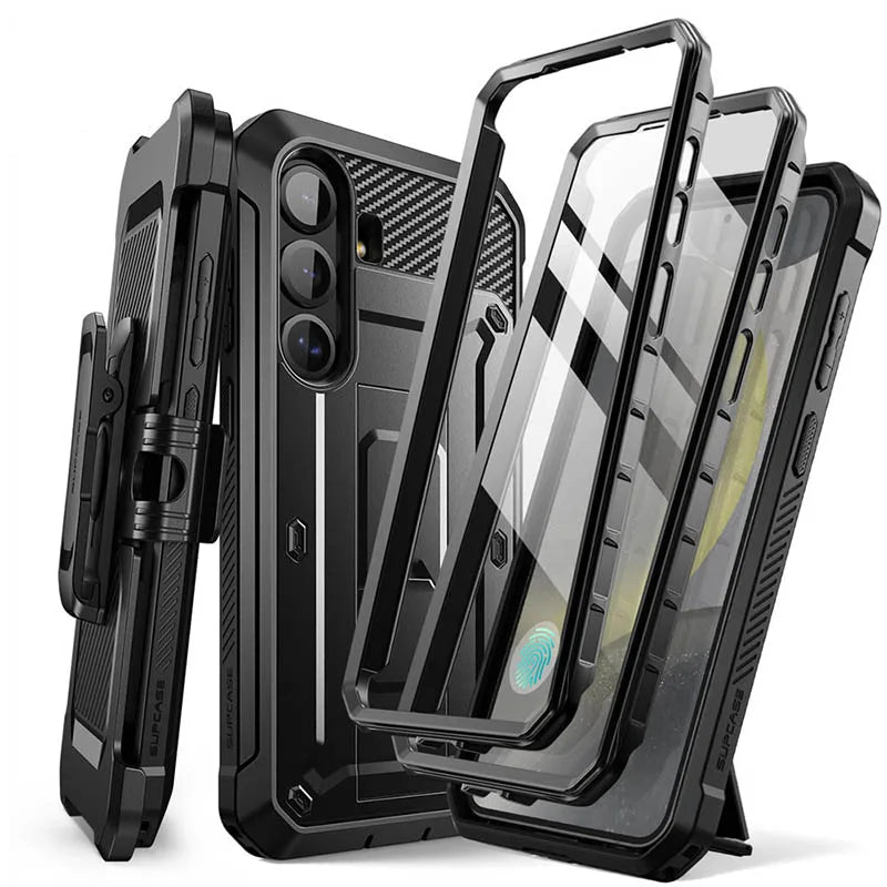 For Samsung Galaxy S25 Case UB Pro Heavy Duty Rugged Phone Case with 2 Front Frame Built-in Screen Protector & Kickstand