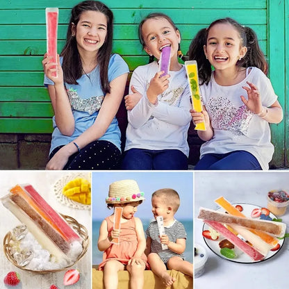 Disposable Ice Popsicle Mold Bags Creative Ice Pops Packaging Bag DIY Yogurt Ice Cream Juice Smoothie Bag Mould Tool with Funnel