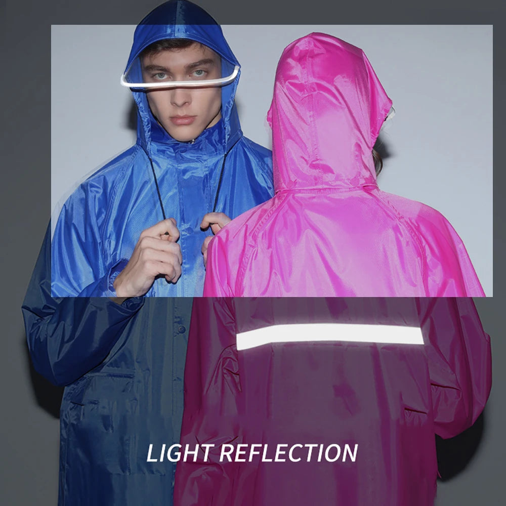 Heavy Duty Waterproof Hooded Rain Poncho for Adults