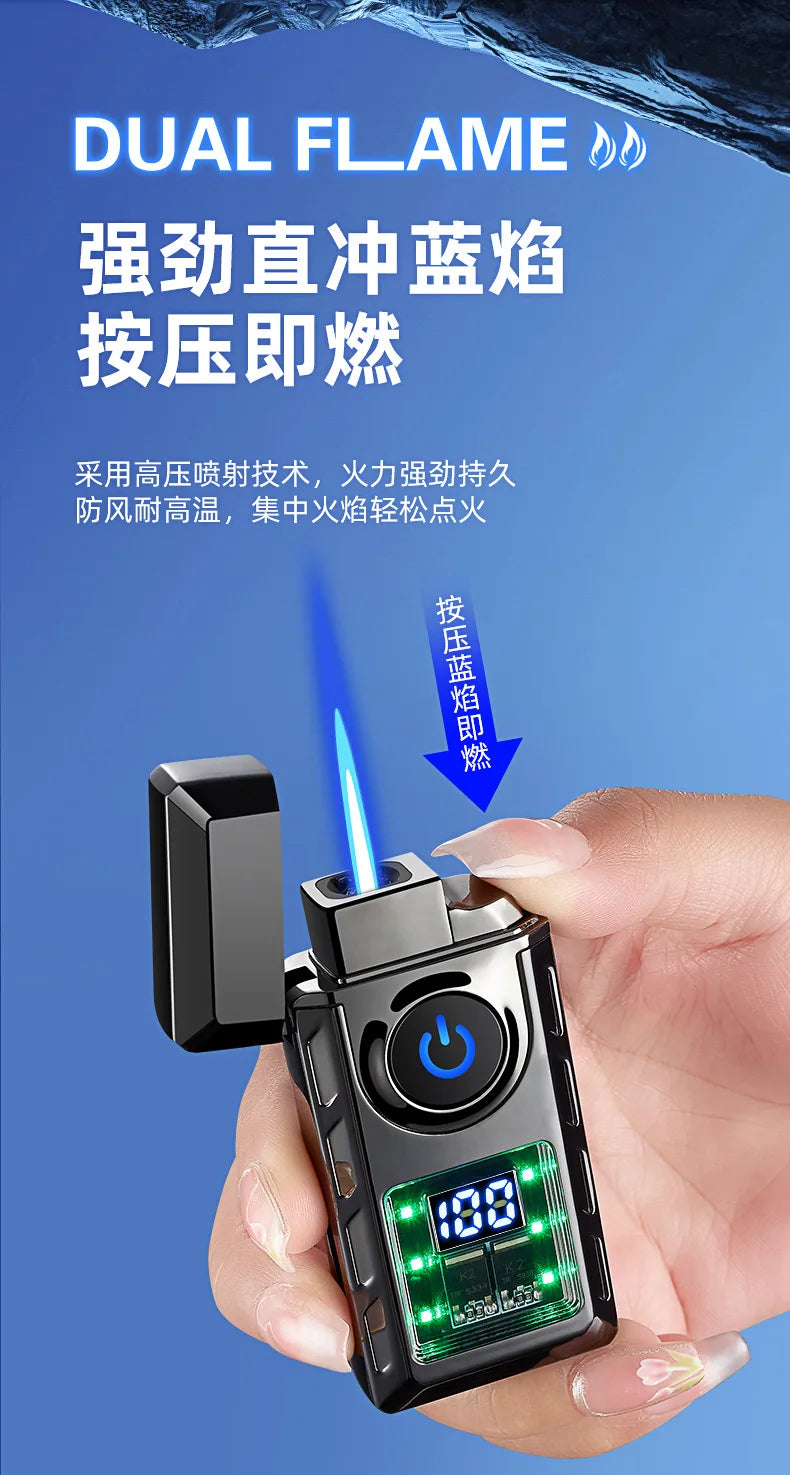Gas Electronic Dual-Use Lighter, Intelligent Digital Display Machine Core, High-Grade Metal Lighter, Cigarette Accessories, New