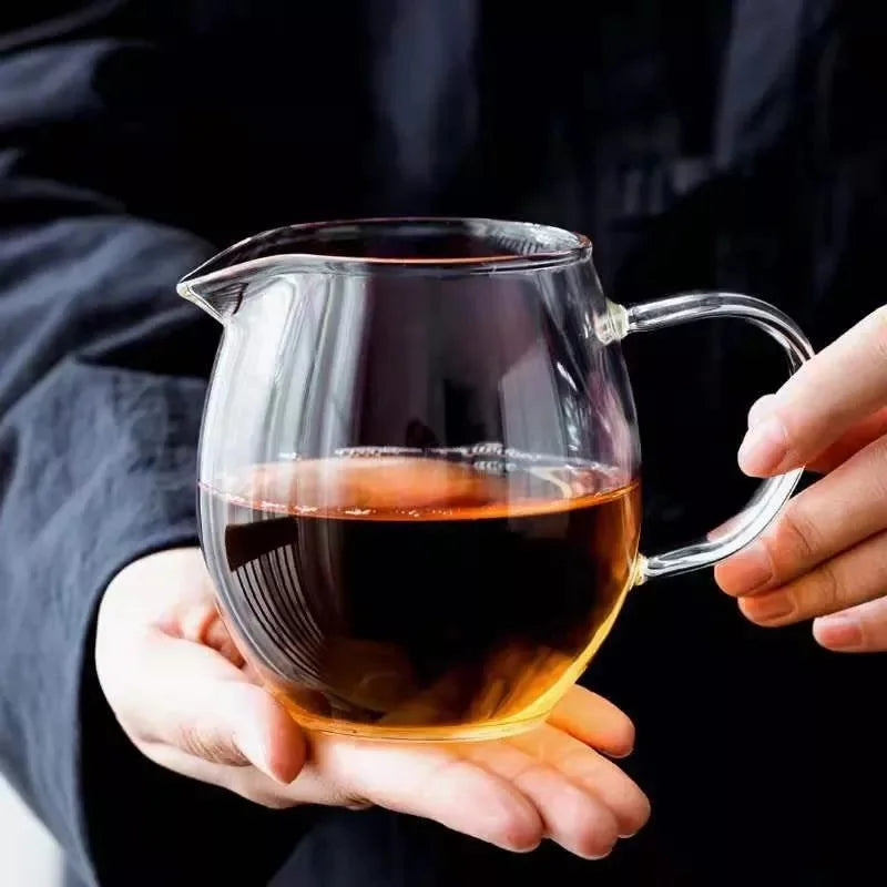 Heat Resisting Clear Glass Tea Pitcher Glass Tea Pot Fair Cup Cha Hai Chinese Kung Fu Tea Set Milk Glass Pitcher Coffee Pot