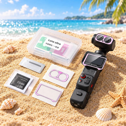Tempered Glass Screen Protector and Lens Guard Kit for Insta360 Luna Ultra